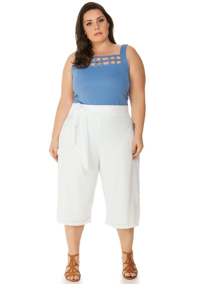 calça branca 10 - Plus Size